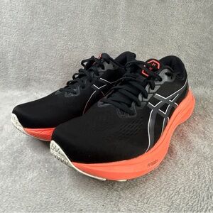 Asics Men's Black and Orange Athletic Running Shoes Size 11